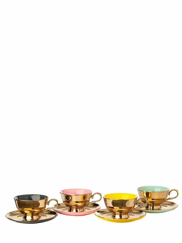 Photo: POLSPOTTEN - Set Of 4 Legacy Gold Tea Cups & Saucers