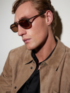 Zegna - Aviator-Style Acetate and Titanium Sunglasses - Brown