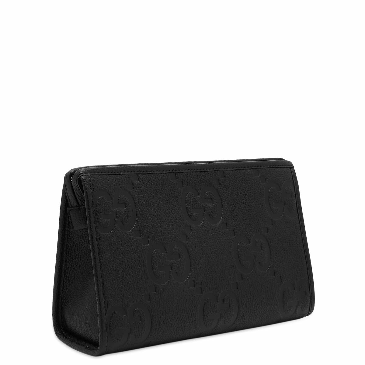 Gucci Men's Jumbo GG Logo Pouch in Black