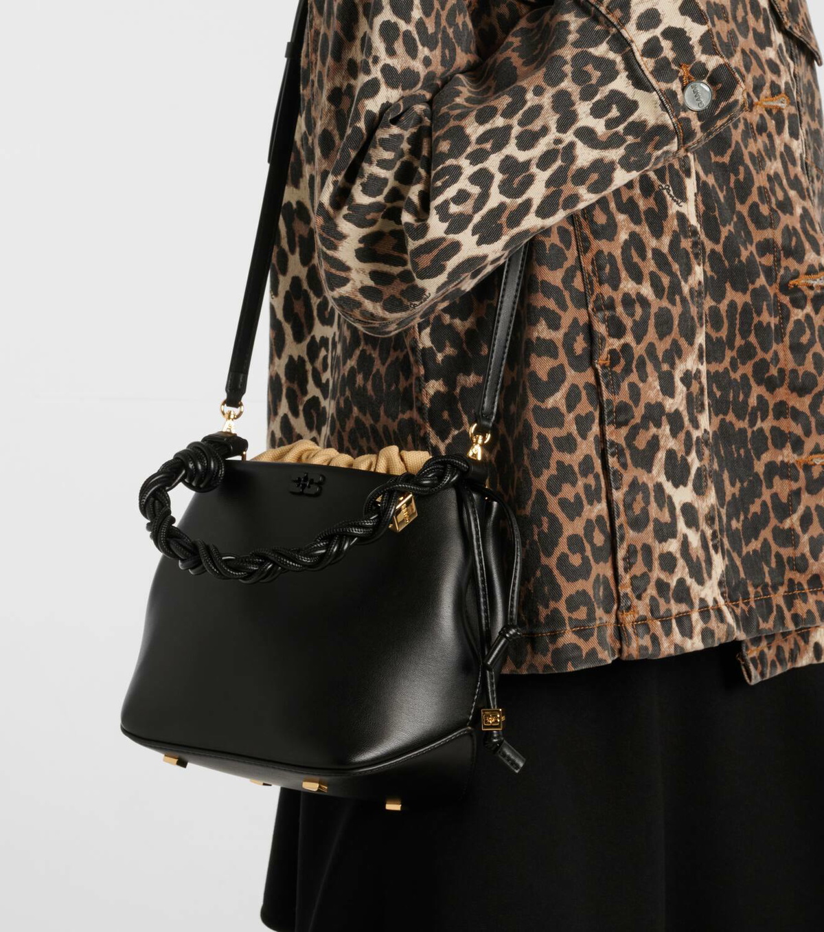 Ganni Bou leather bucket bag GANNI
