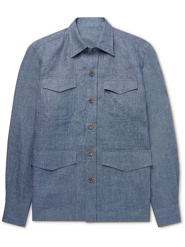 Photo: De Petrillo - Linen Shirt Jacket - Blue