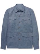 De Petrillo - Linen Shirt Jacket - Blue