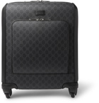 Gucci - Gran Turismo Leather-Trimmed Monogrammed Coated-Canvas Carry-On Suitcase - Black