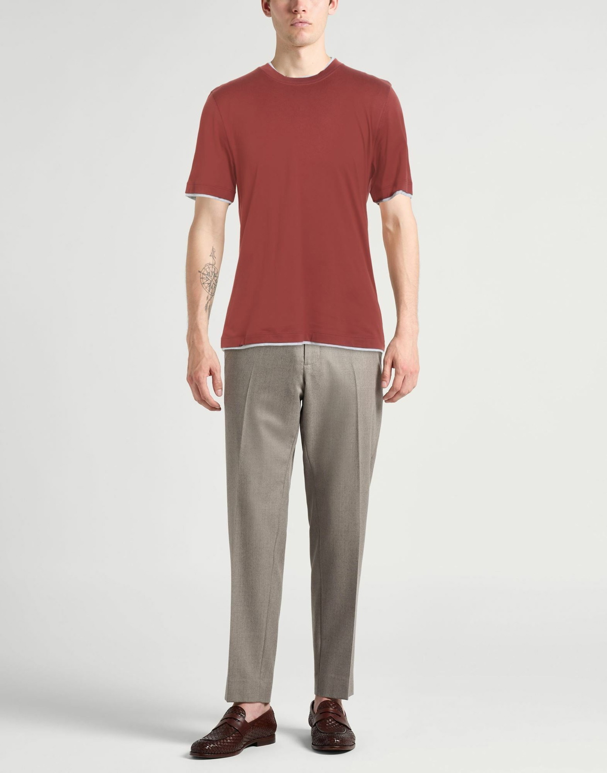 Brunello Cucinelli Mens T-shirt Brick