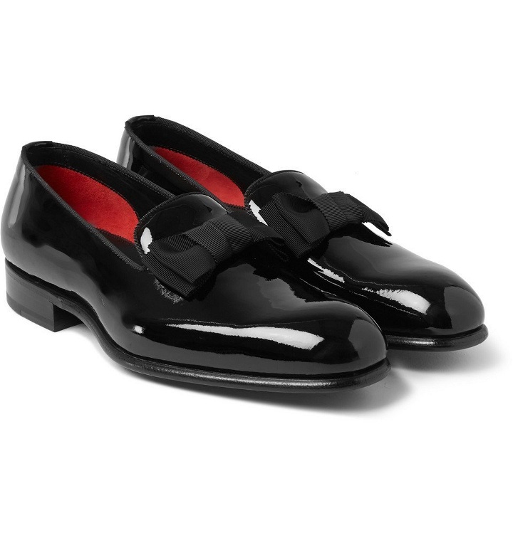 Photo: TOM FORD - Bow-Trimmed Patent-Leather Loafers - Men - Black