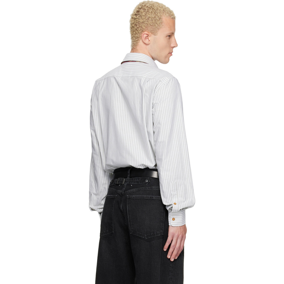 Vivienne Westwood White & Green Two Button Krall Shirt
