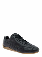 Puma speedcat Black Low Top Sneakers With Embossed Logo On The Tongue And Contrasting Sole In Leather Unisex
