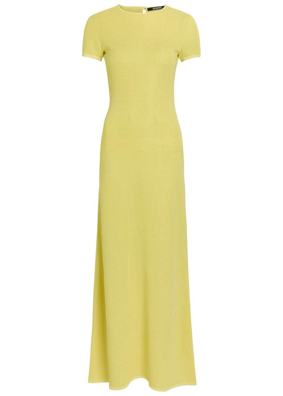 Jacquemus Le Robe Maille Woven Maxi Dress Yellow