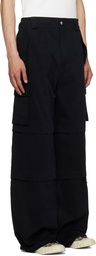 MISBHV Black Paneled Cargo Pants