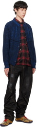 Juntae Kim Red Laser-Slashed Shirt