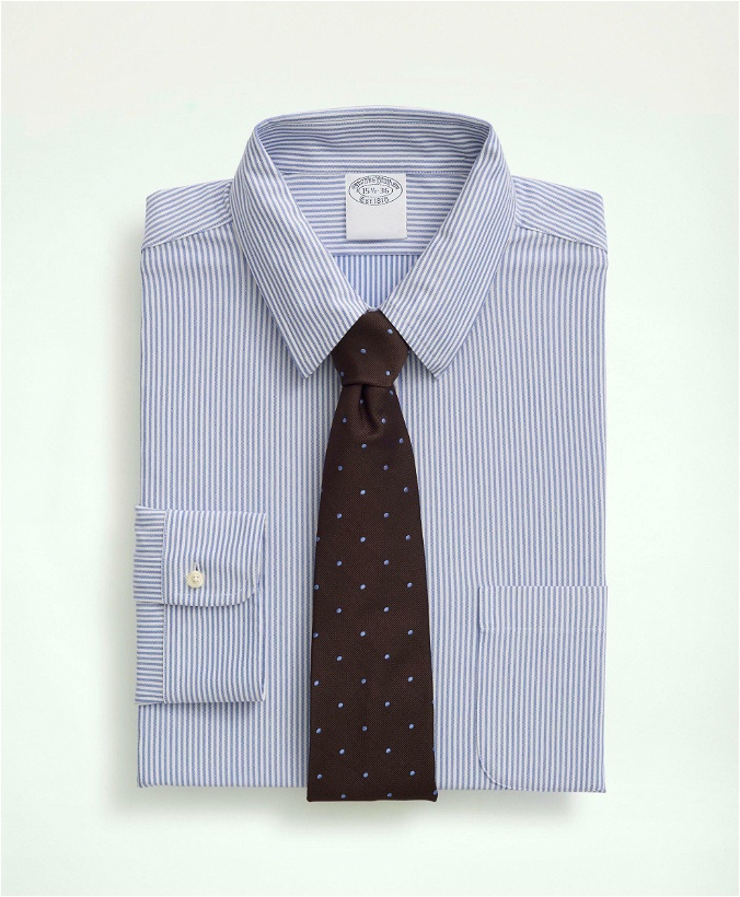 Photo: Brooks Brothers Men's Japanese Knit Dress Shirt, Slim Fit | Dark Blue