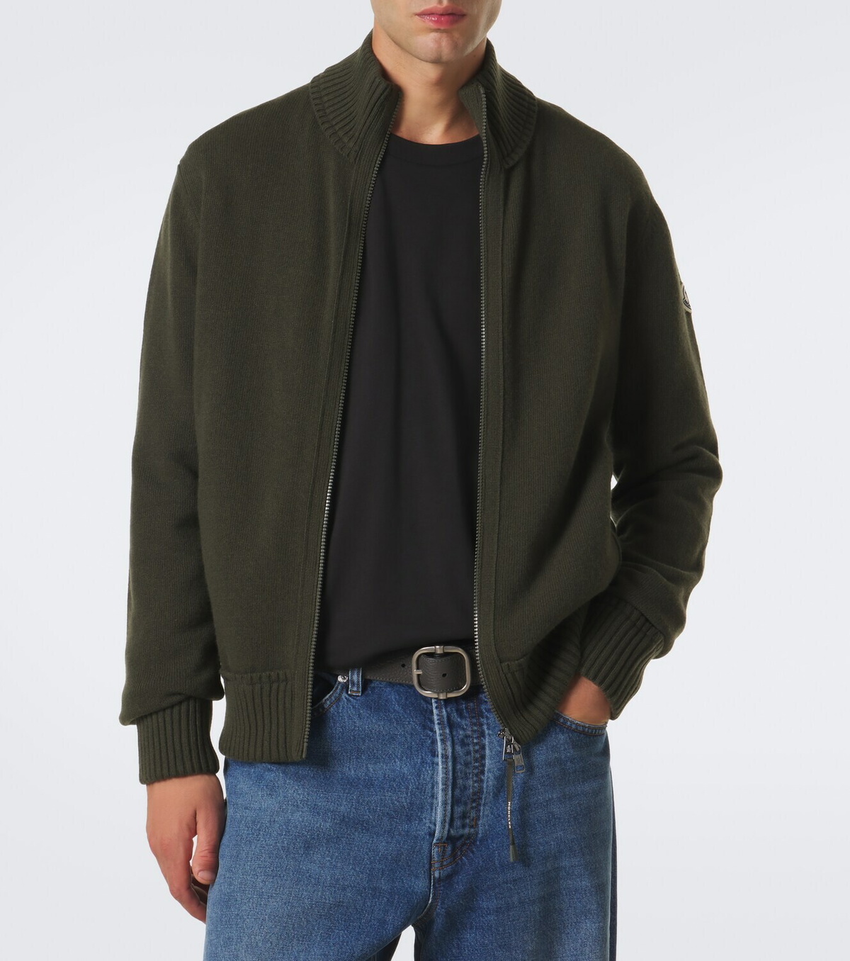 Moncler Wool and cashmere zip-up cardigan