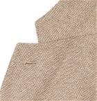 Giorgio Armani - Slim-Fit Unstructured Herringbone Cotton Blazer - Neutrals