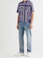 ARIES - Convertible-Collar Bandana-Print Woven Shirt - Blue - M