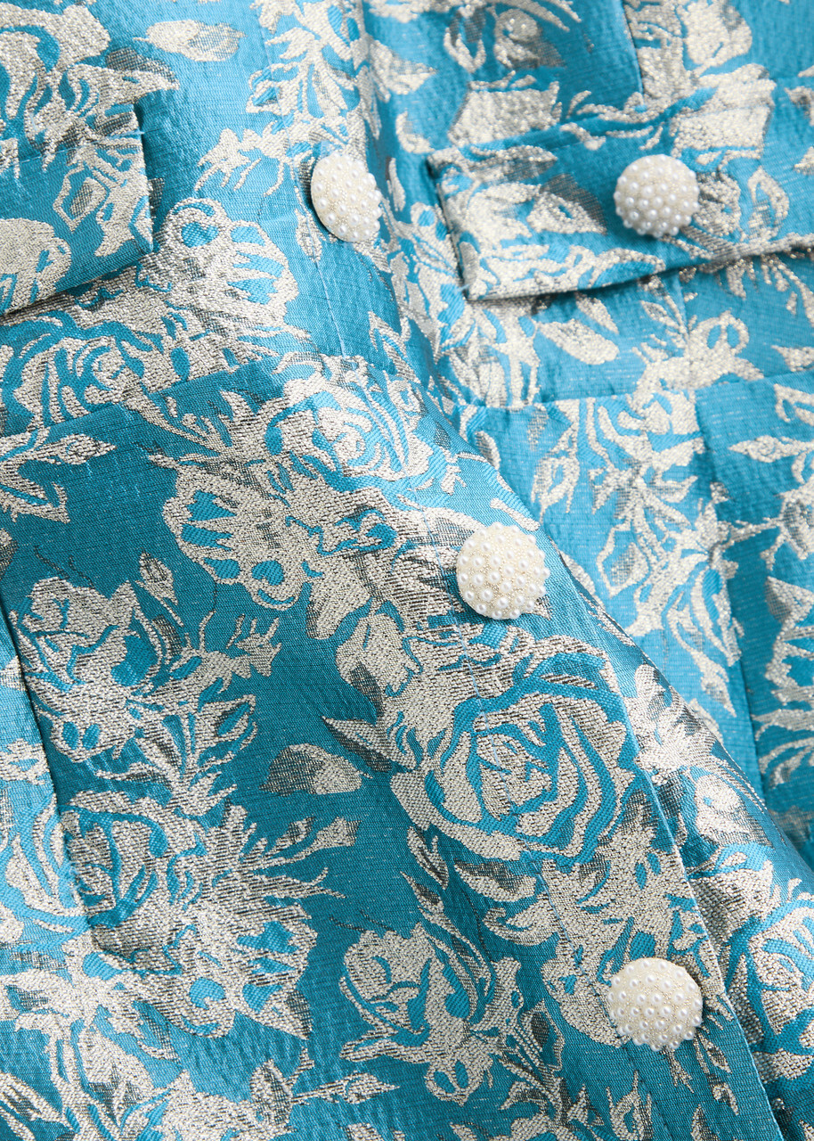 【英国発Sister Jane】Sapphire bow cloque mini dress Sister Jane Sapphire bow Cloqué Mini Dress Blue Sister Jane