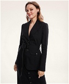 Brooks Brothers Women's Stretch Linen Belted Jacket | Black