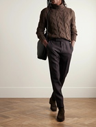 TOM FORD - Slim-Fit Wool and Silk-Blend Suit Trousers - Brown