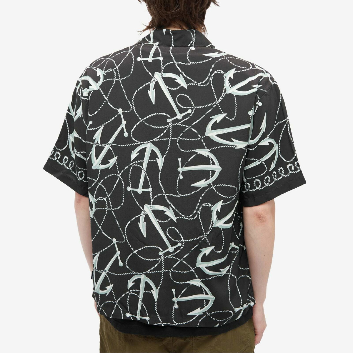 Neighborhood Men's Anchor Hawaiian Shirt in Black Neighborhood