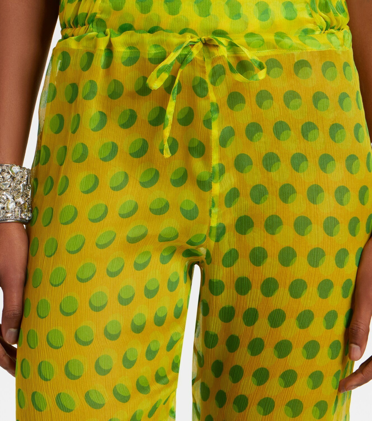 Dries Van Noten Polka-dot silk straight pants