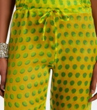 Dries Van Noten Polka-dot silk straight pants