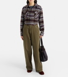 God's True Cashmere Plaid cashmere shirt with emeralds