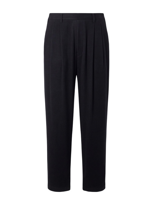 Photo: ssstein - Straight-Leg Silk-Blend Flannel Trousers - Black
