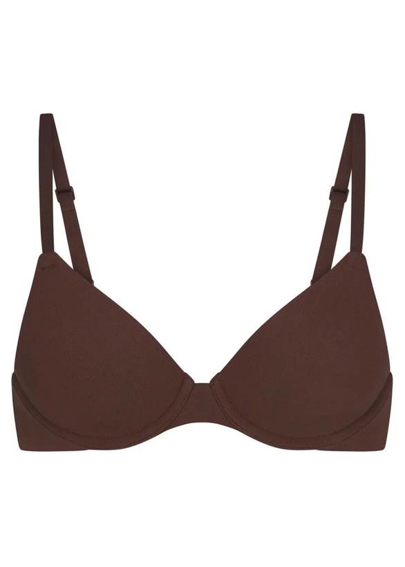 Photo: Skims Stretch-jersey T-shirt bra Brown