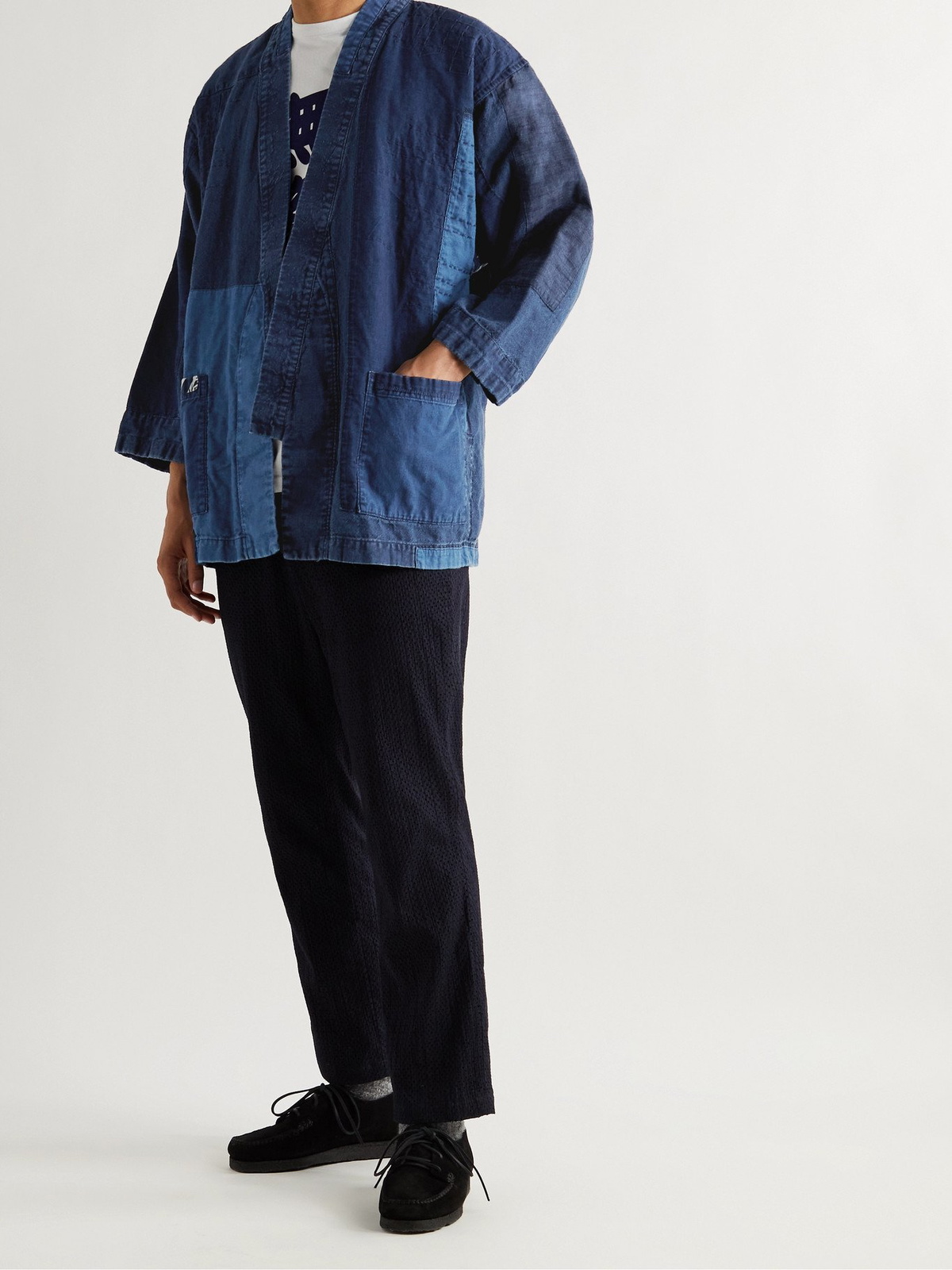 Blue Blue Japan Indigo Glass Jacquard Hand-dyed Dress