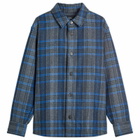 A.P.C. Men's Bobby Check Wool Overshirt in Heather Grey
