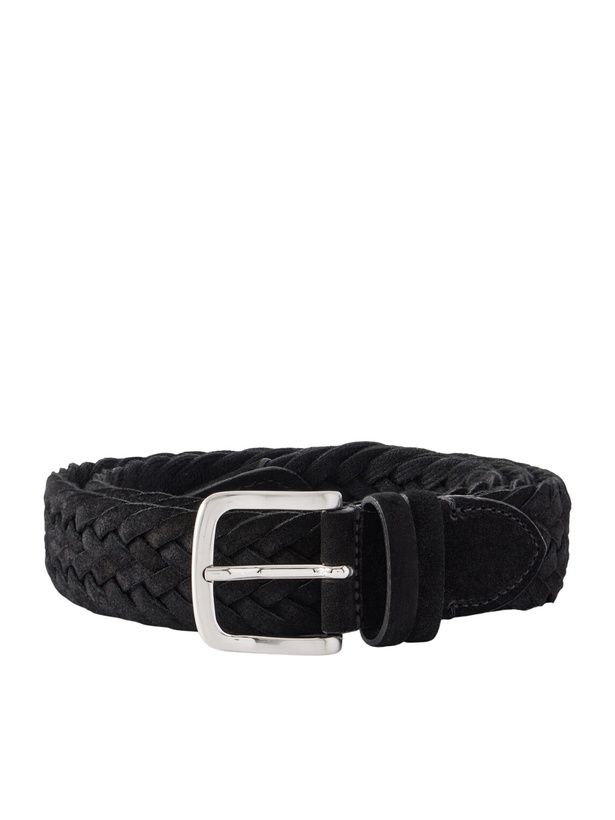 Photo: Mr P. - 3.5cm Woven Suede Belt - Black