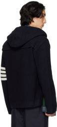 Thom Browne Navy 4-Bar Duffle Coat