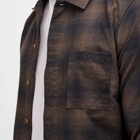 Folk Men's Checked Patch Shirt in Brown