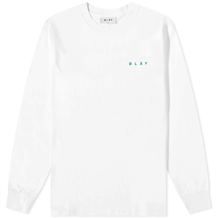 Photo: Olaf Hussein Men's Long Sleeve Face T-Shirt in Optical White