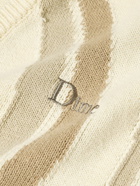 DIME - Lightwave Logo-Embroidered Intarsia Cotton-Blend Cardigan - Neutrals