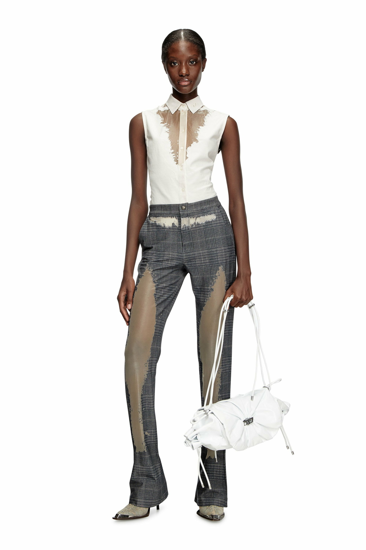 Diesel Scrunch-D M-Shoulder bag in shiny leather - Shoulder Bags
