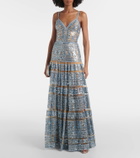 Elie Saab Sequined tulle-trimmed gown