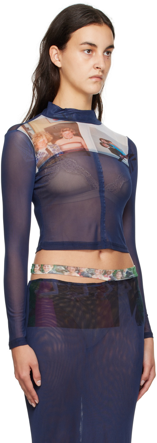Eckhaus Latta Navy Prom Turtleneck