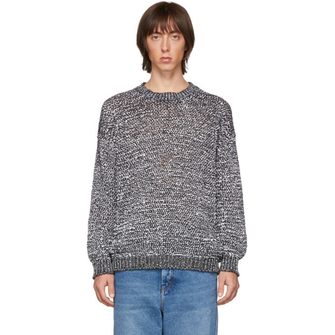 Loewe White and Black Melange Sweater Loewe