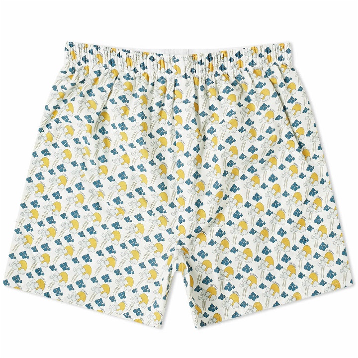 Photo: Sunspel Men's Sun and Clouds Boxer Short in White