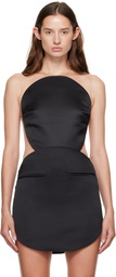 Courrèges Black Illusion Circle Satin Bodysuit
