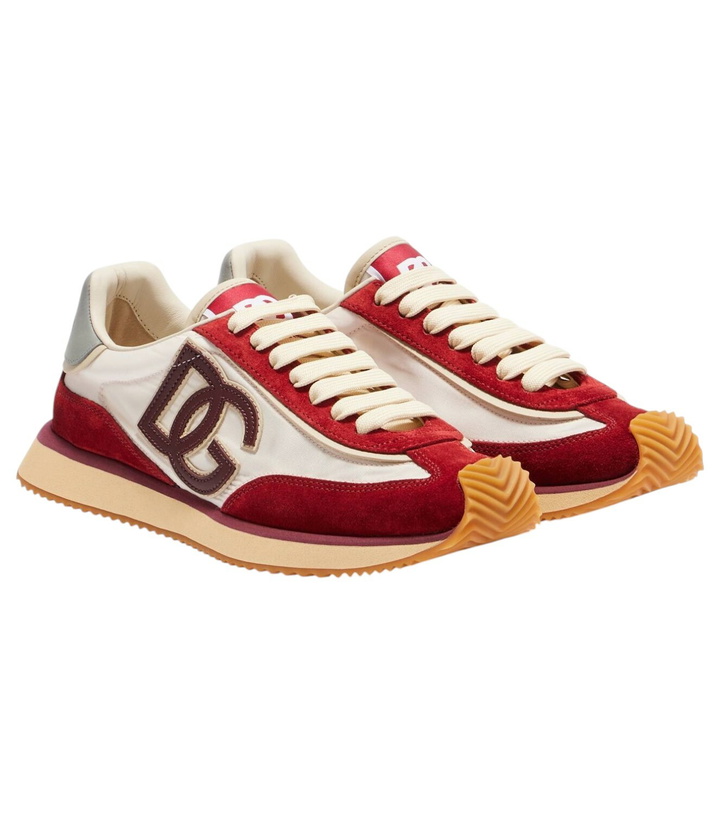 Photo: Dolce&Gabbana DG Cushion suede-trimmed sneakers