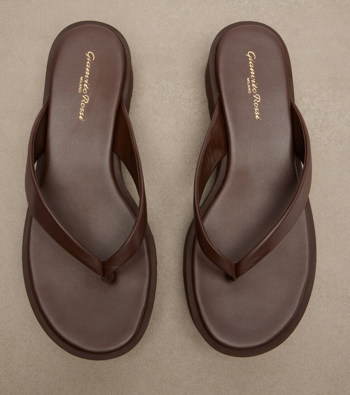 Gianvito Rossi Leather platform thong sandals
