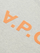 A.P.C. - Logo-Flocked Cotton-Jersey Sweatshirt - Gray