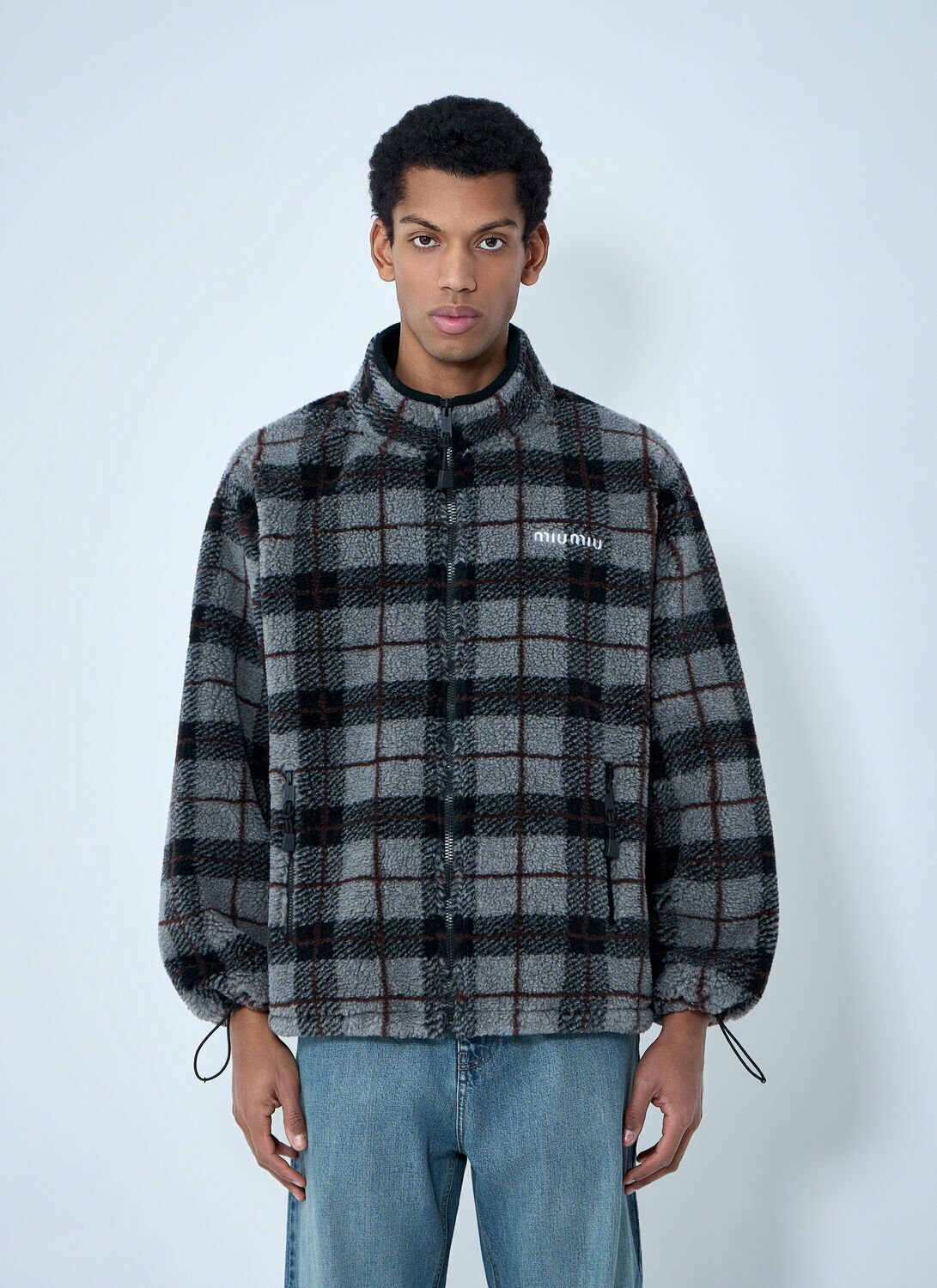 Miu Miu Checked Fleece Jacket Miu Miu