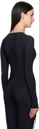 MM6 Maison Margiela Black Lycra Jersey Bodysuit