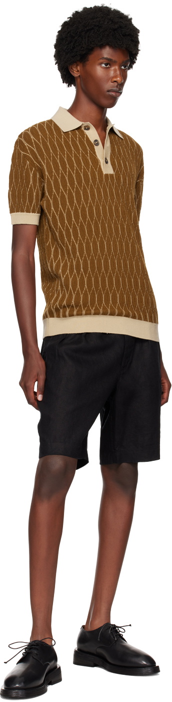 King & Tuckfield Brown Pattern Polo