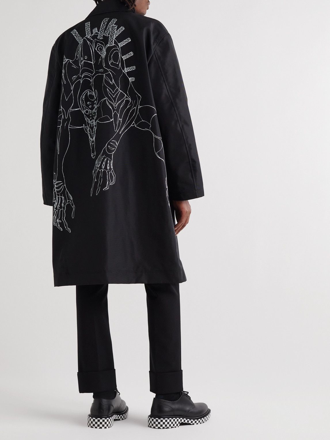 Undercover - Neon Genesis Evangelion Printed Nylon Coat - Black