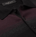rag & bone - Striped Cotton and Cashmere-Blend Polo Shirt - Burgundy