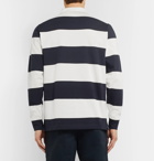 Norse Projects - Ruben Twill-Trimmed Striped Cotton-Jersey Polo Shirt - Men - Off-white