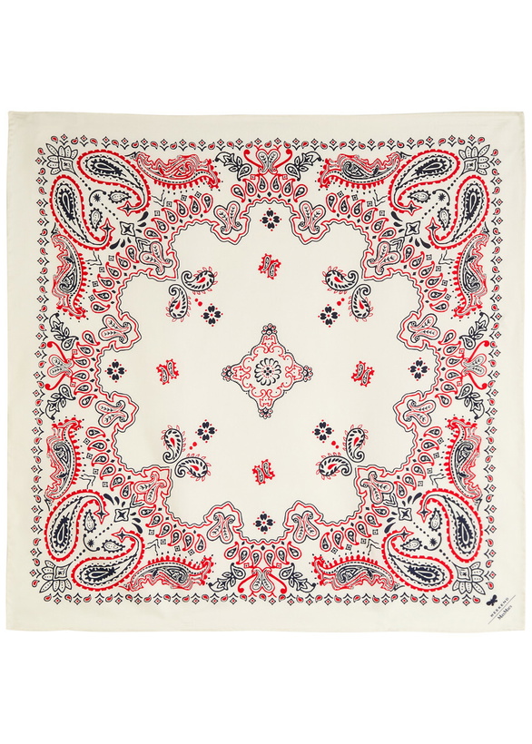 Photo: Weekend Max Mara Siam Printed Silk Scarf - Beige - One Size